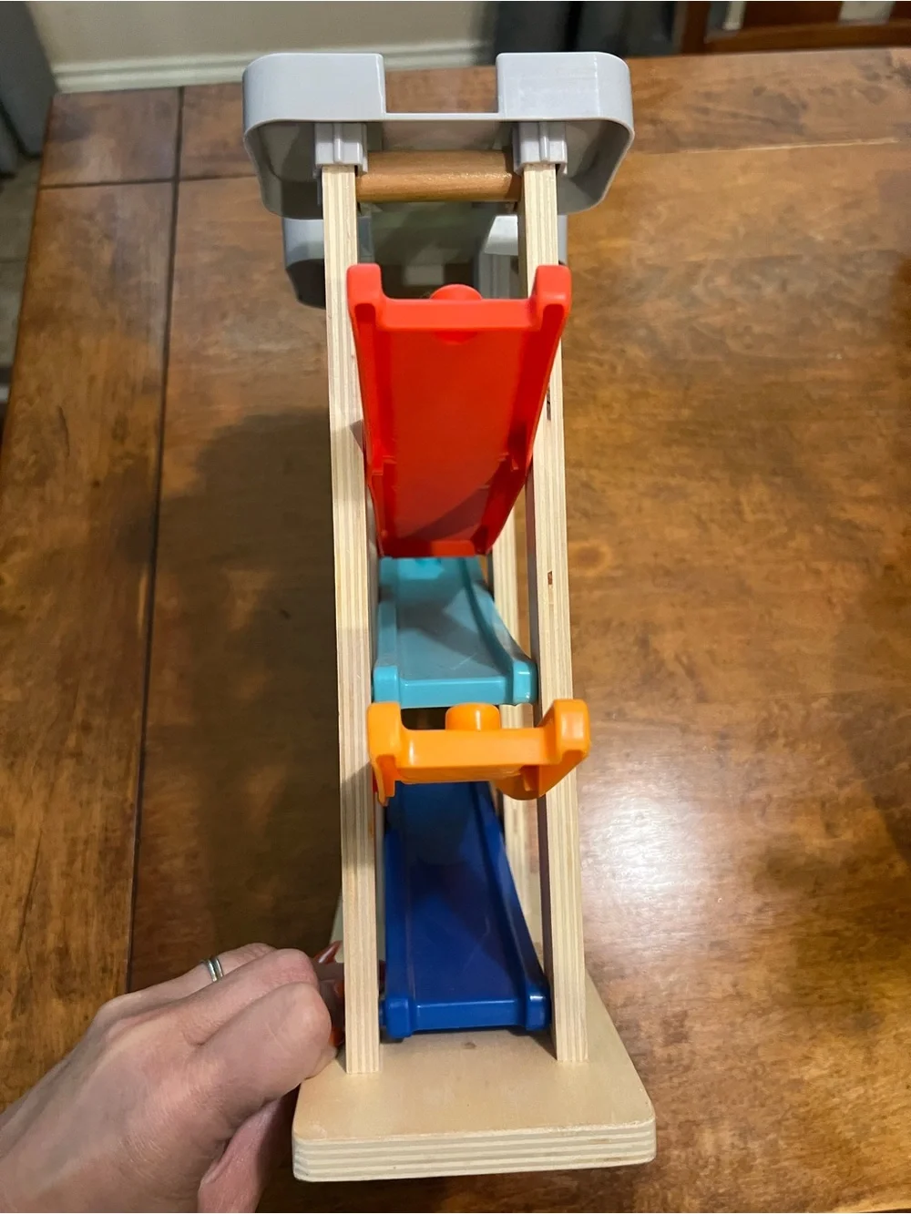 Coogam Wooden Car Ramp Racer Track + 5 Cars Montessori Toddler Toy